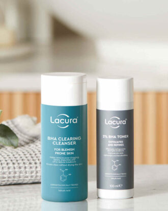 Lacura - 2% BHA Toner 100ml + BHA Clearing Cleanser 150ml for Blemish Prone Skin (Cleanser and Toner Set)